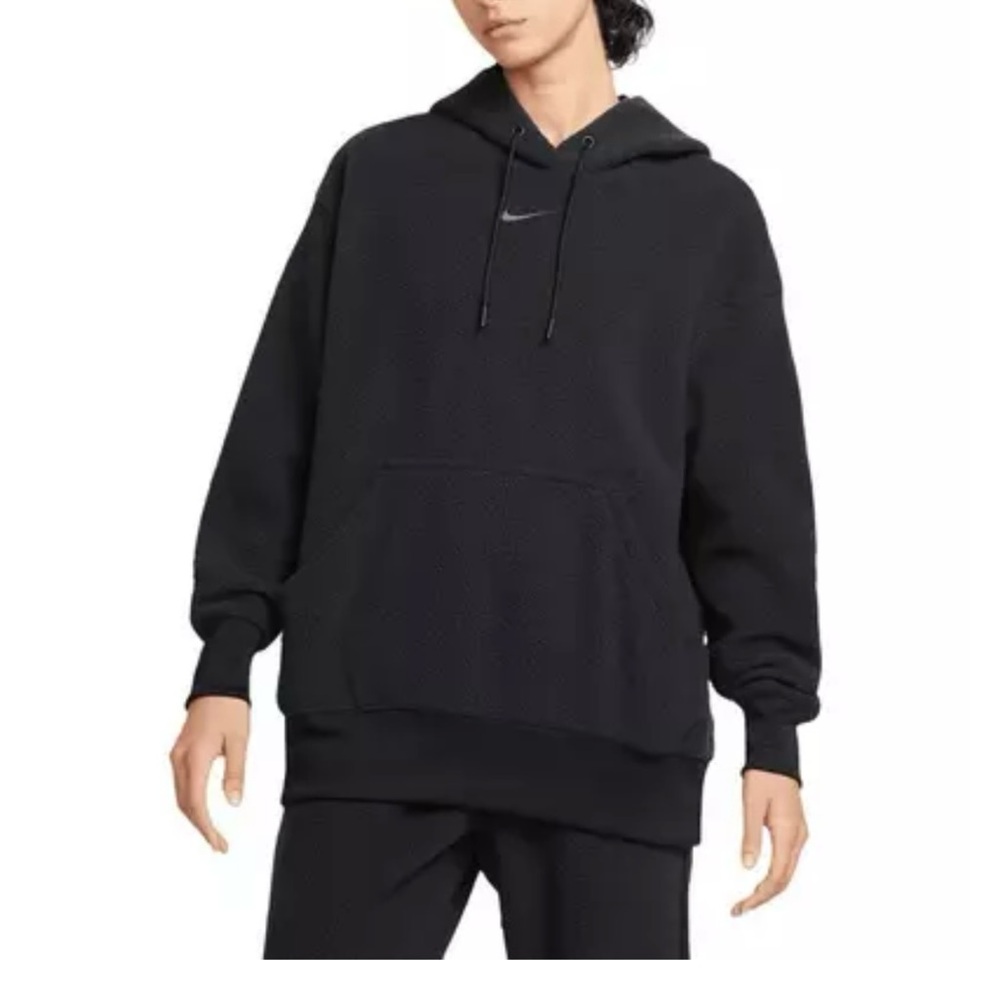 Nike Sportswear Essentials Plush Sherpa Women’s Black Pullover Hoodie Sz 1X NWT